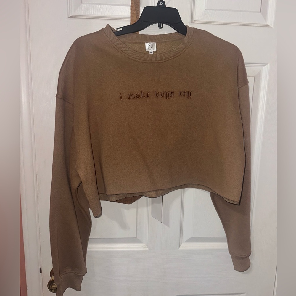 Cropped bourbon and belles boutique sweatshirt
